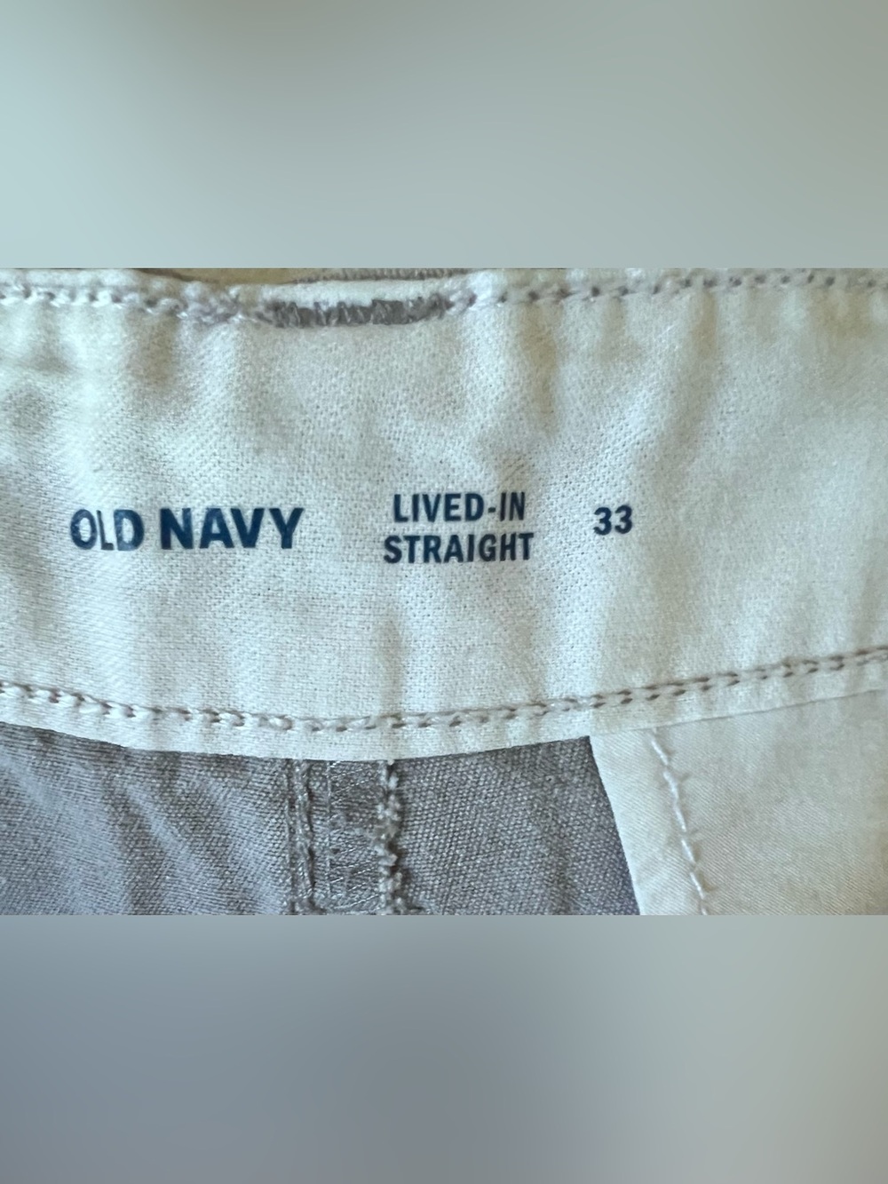 Old Navy Mens 33 Lived-In Straight Chino Shorts Light Gray Cotton Casual Summer - Picture 3 of 6
